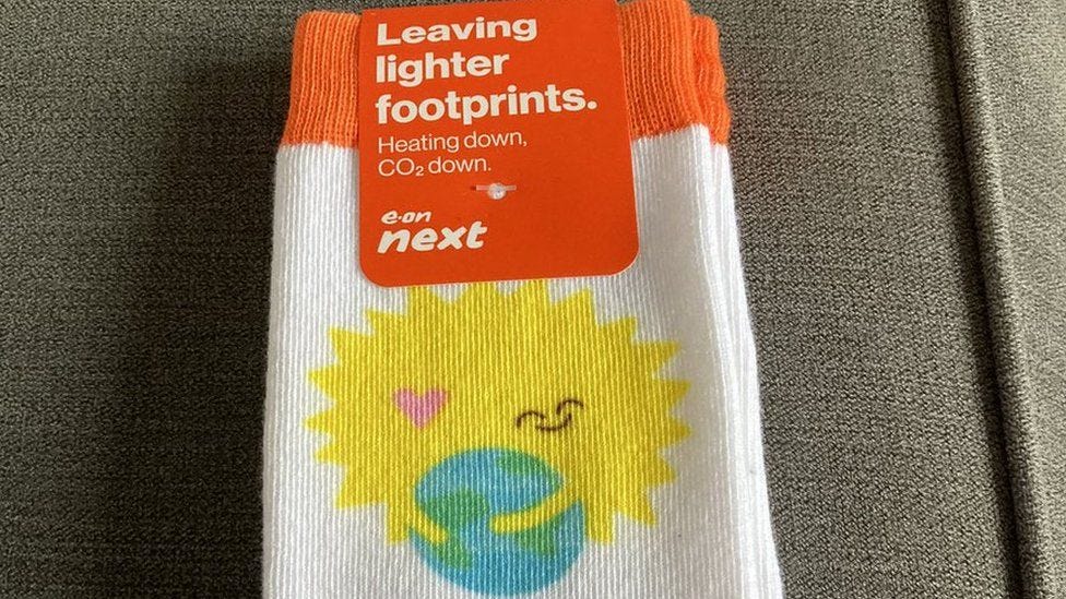 Energy firm E.On apologises for sending socks to customers - BBC News