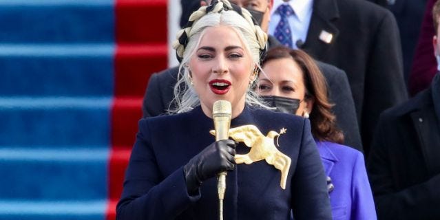 Twitter Is Living for the 'Hunger Games'-Inspired Mockingjay Pin Lady Gaga  Wore to the Inauguration