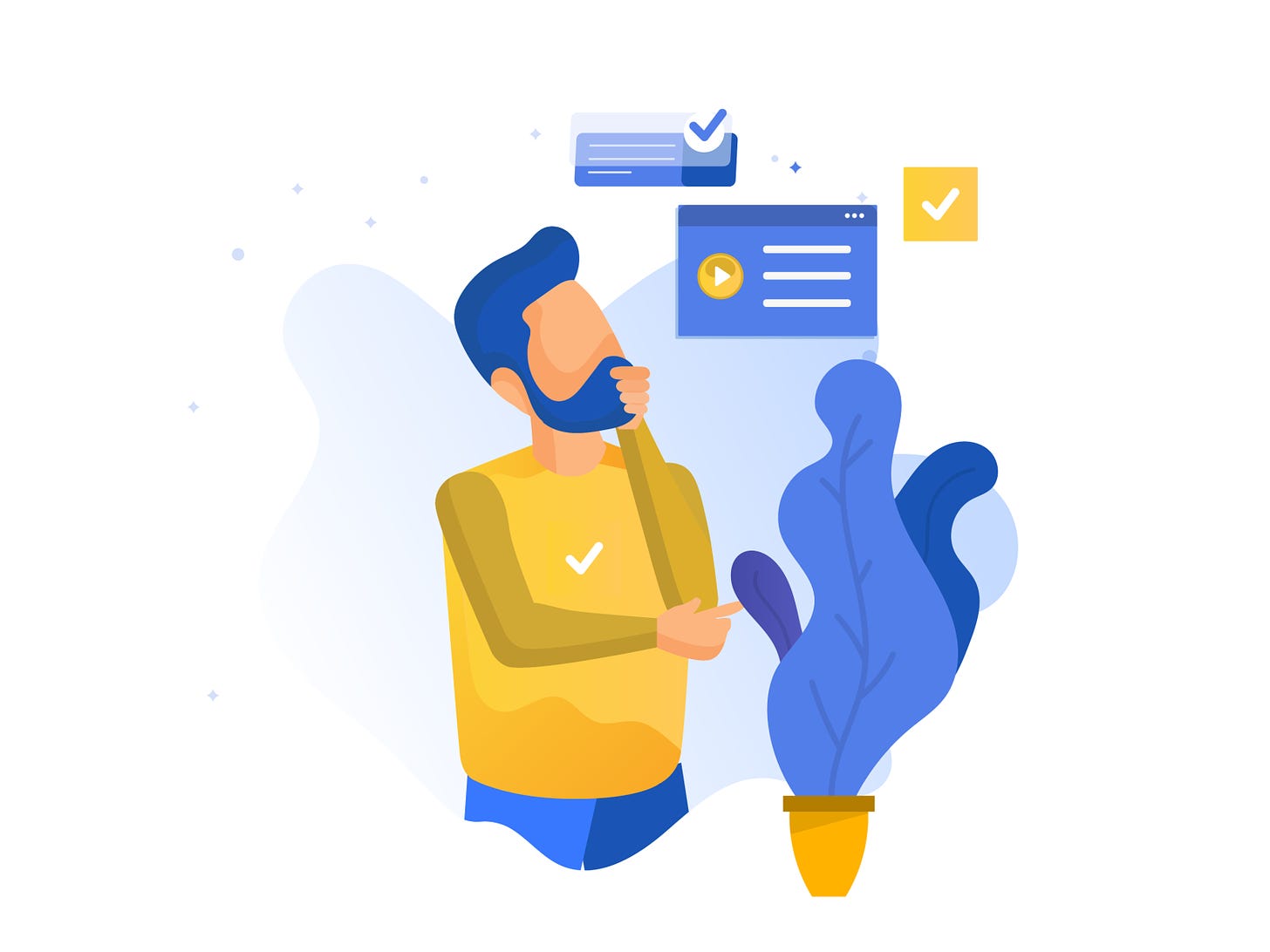 Man thinking illustration by Sanket Pal for indianpix on Dribbble