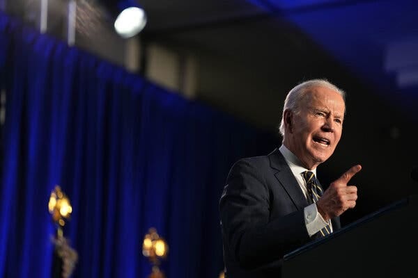President Biden spoke to Democrats in Philadelphia on Friday. It was unclear from his remarks how he planned to help his party refashion its message before November.