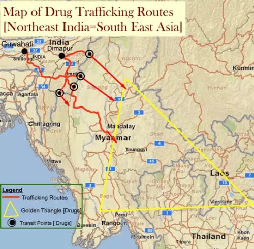 Map of Drug Trafficking Routes