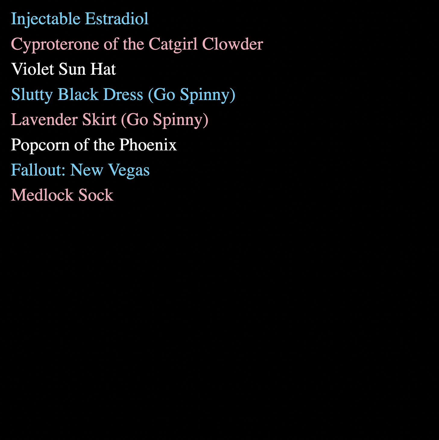 A list of items randomly generated on chain.