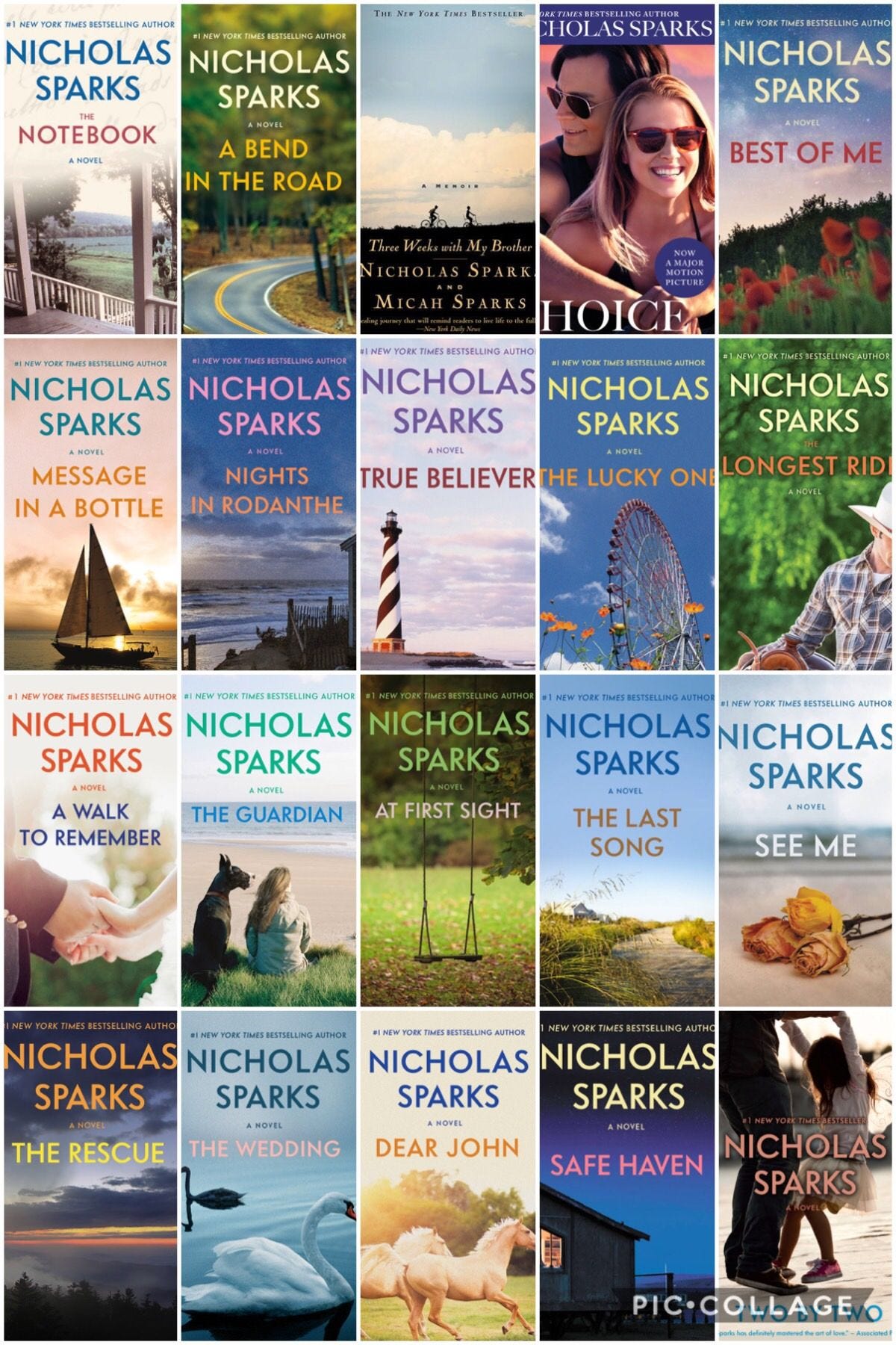 20 of 21 of all of every Nicholas sparks book (only missing is Every  Breath, newest book) | Nicholas sparks books, Fiction books to read, Nicholas  sparks