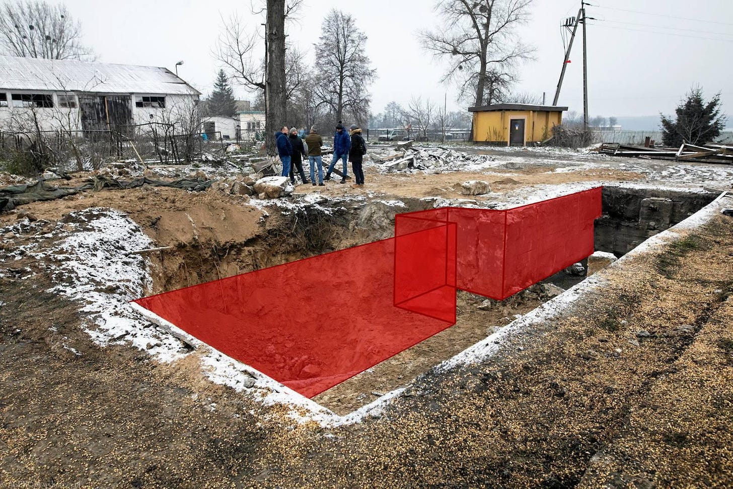 Illustration of concrete foundation prior to missile impact    Photo : Jakub Orzechowski / Agencja Wyborcza.pl