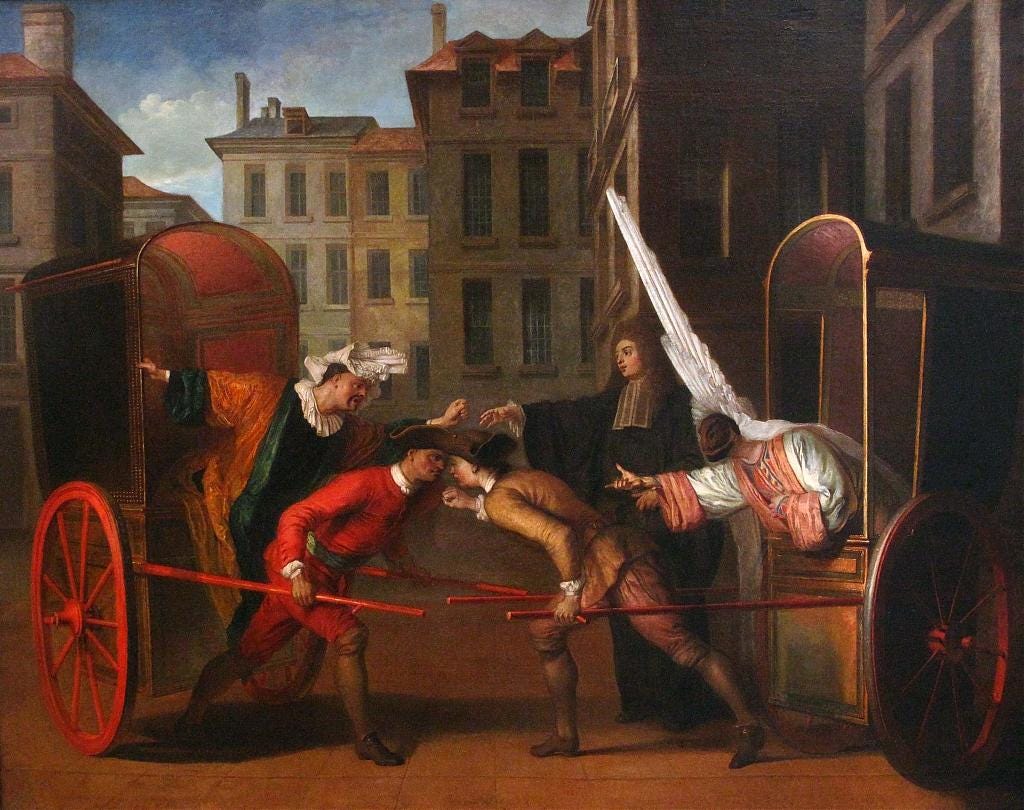 Claude Gillot, 1707, Les deux carrosses