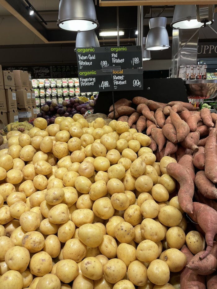 A selection of potatoes
