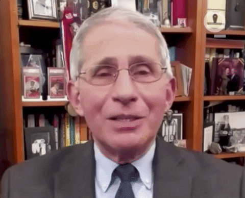 Gif of Dr. Fauci saying "If you want to be part of the solution, get vaccinated."