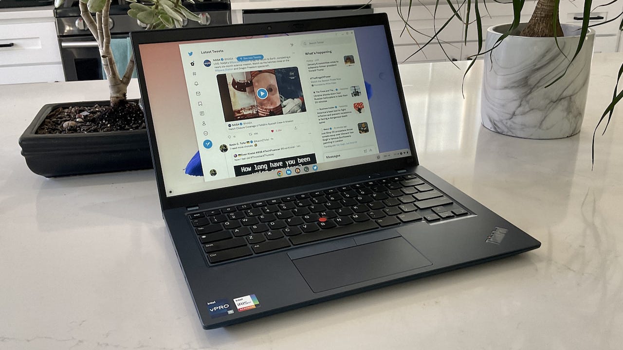 Lenovo ThinkPad C14 Chromebook in kitchen