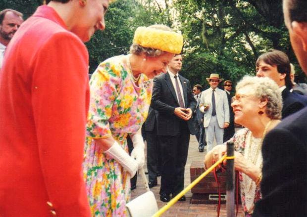 Queen Elizabeth II is seen in Tampa during her visit in May of 1991.