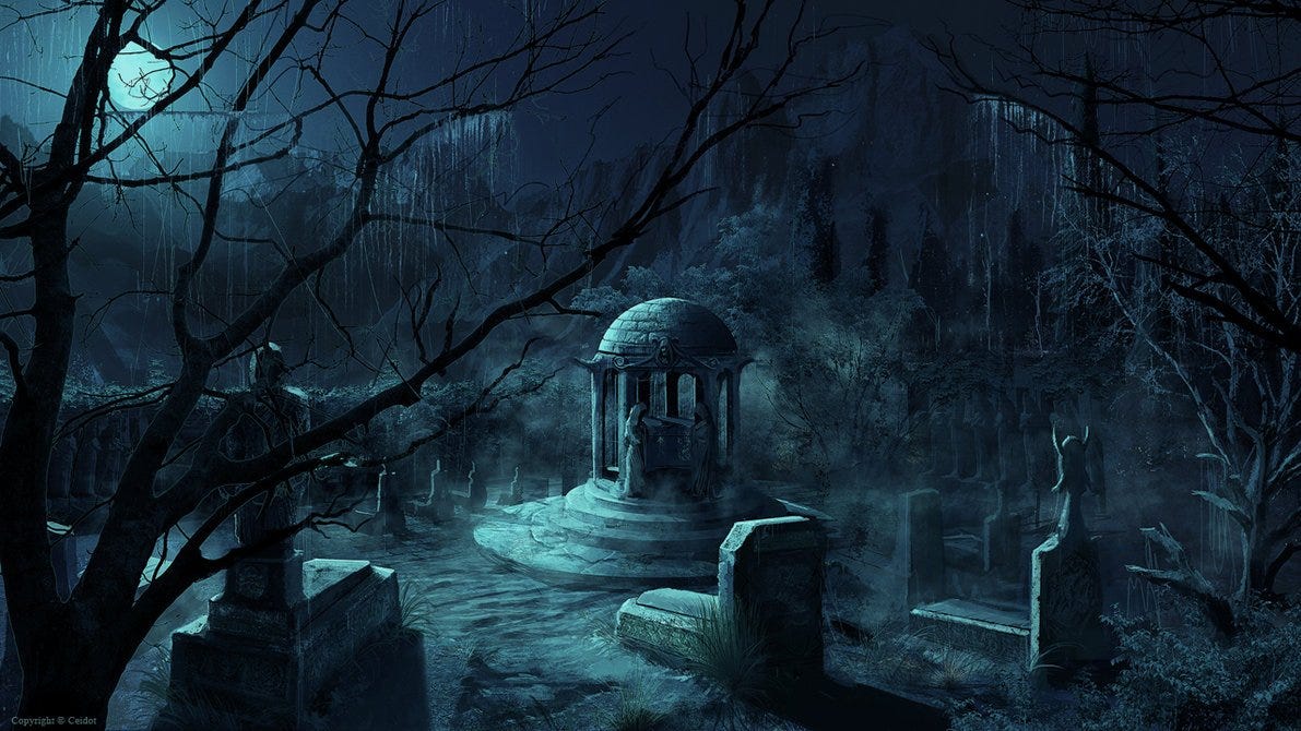 Free download The Cemetery by karatastamer [1191x670] for your Desktop,  Mobile & Tablet | Explore 45+ Creepy Graveyard Wallpaper | Creepy Graveyard  Wallpaper, Graveyard Wallpapers, Graveyard Wallpaper