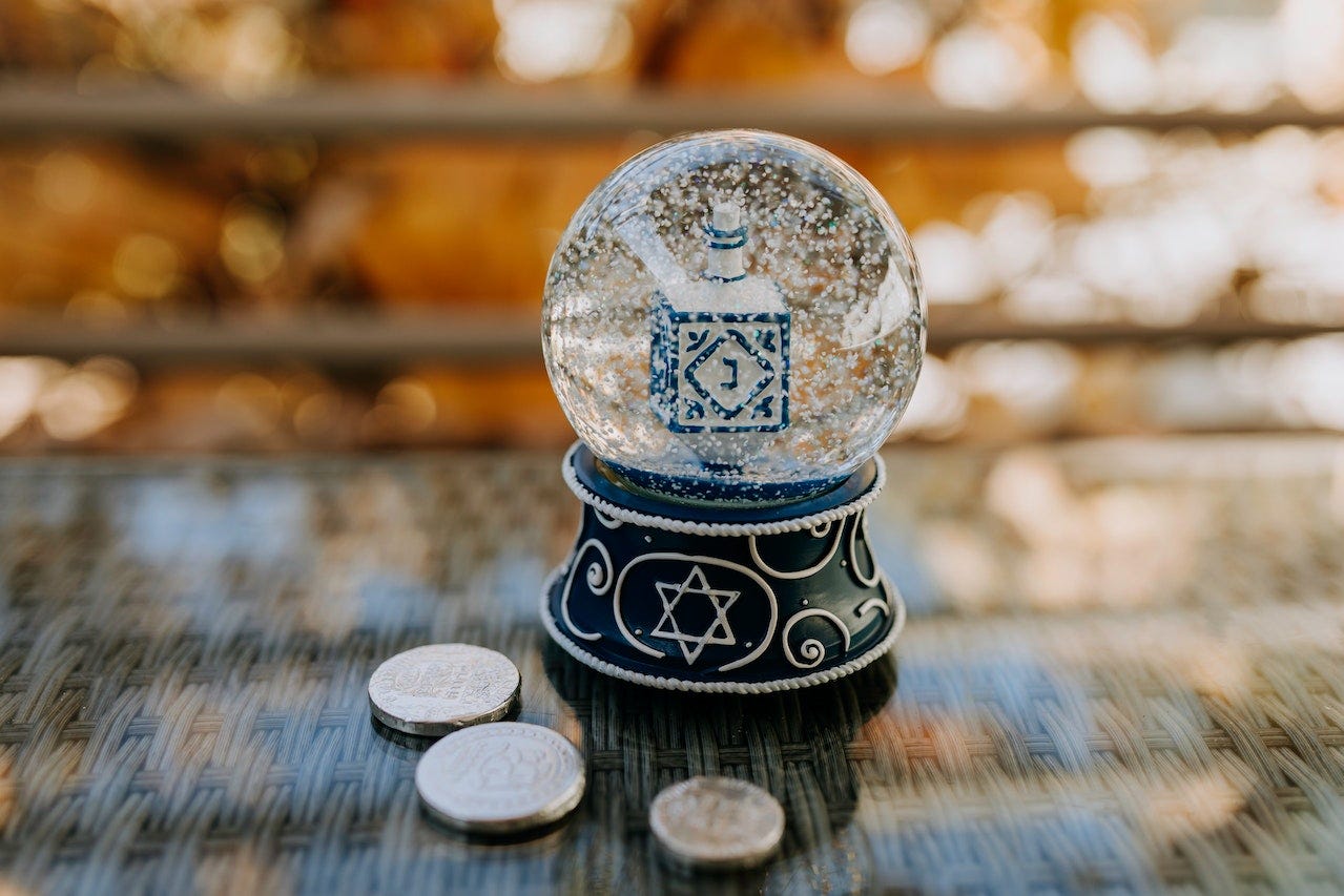 Close-Up Photo Of Snow Globe On Top Of Glass Table