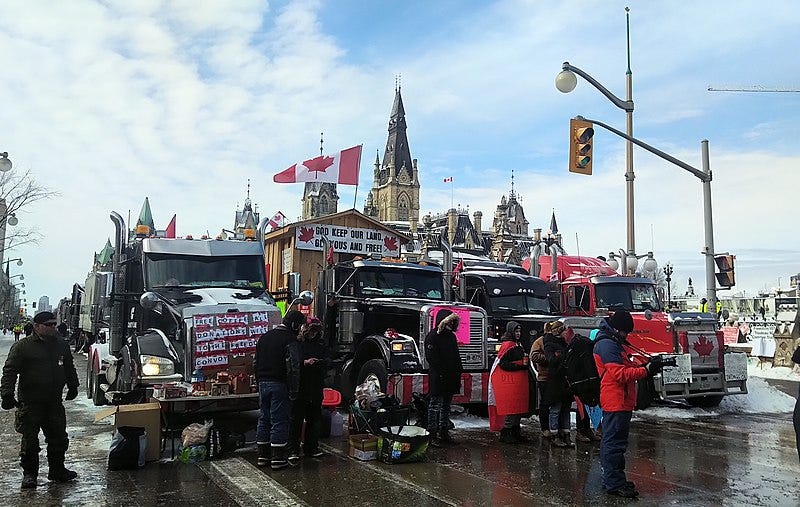 Canadian truckers protest Canadian truckers protest