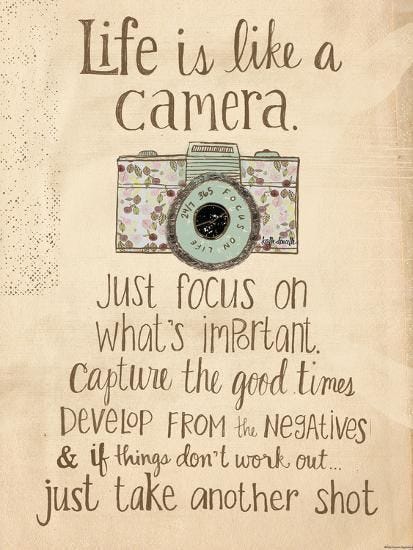 Life Is Like a Camera&#39; Prints - Katie Doucette | AllPosters.com | Words,  Quotes about photography, Words quotes