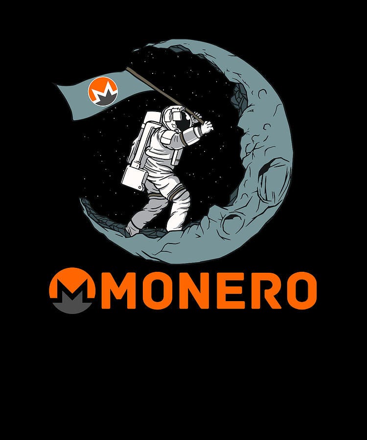 Monero Moon Astronaut XMR Coin Blockchain Crypto Digital Art by Florian  Dold Art | Pixels