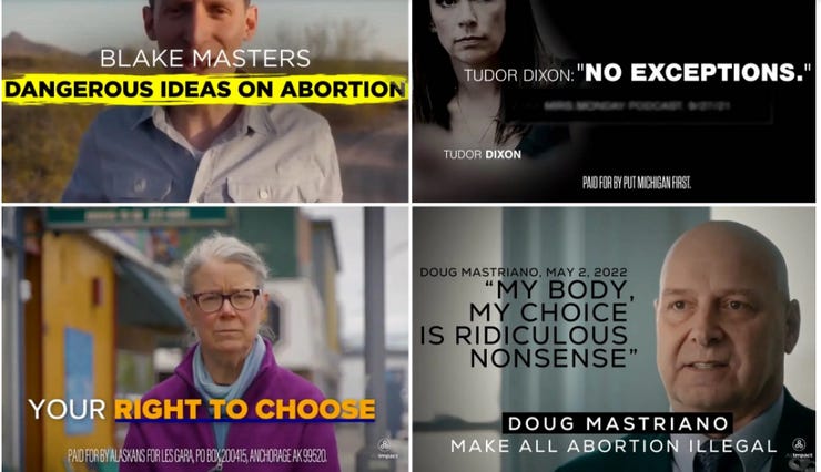 Mientras tanto mucha de la campaña demócrata gira en torno al tema aborto