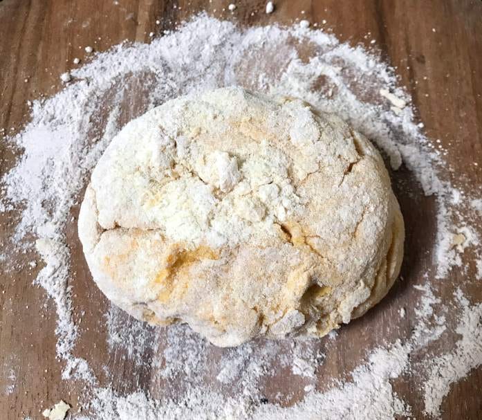 turn out dough to knead