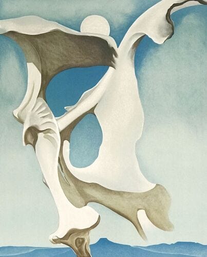 Georgia O'Keeffe PELVIS WITH MOON 1943 Lithograph, Blue Sky, Moon, Bones |  eBay