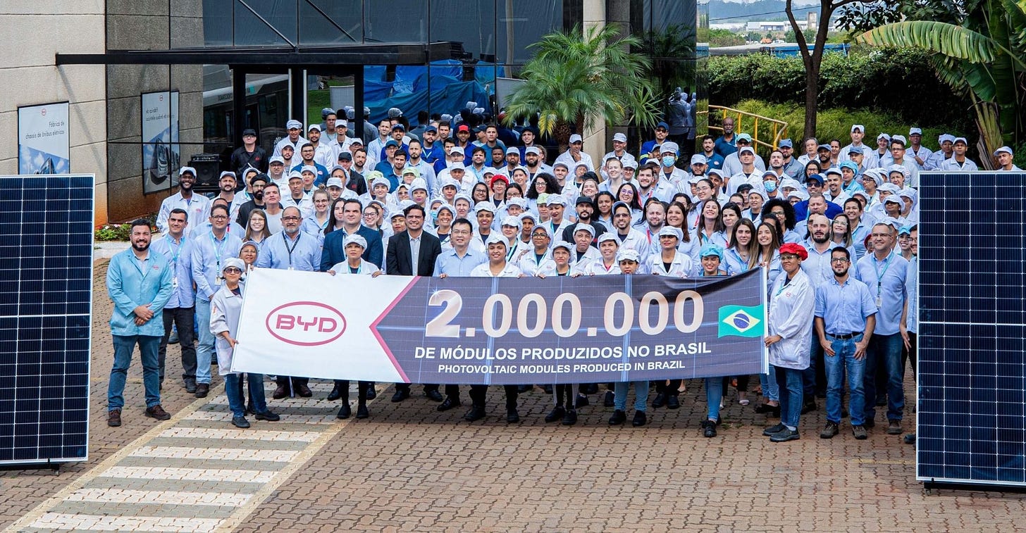 BYD Reaches Production of 2M Photovoltaic Modules in Brazil