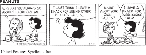 Peanuts cartoon - cognitive bias