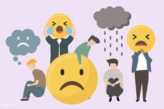 People with sad and angry emojis illustration | free image by rawpixel.com