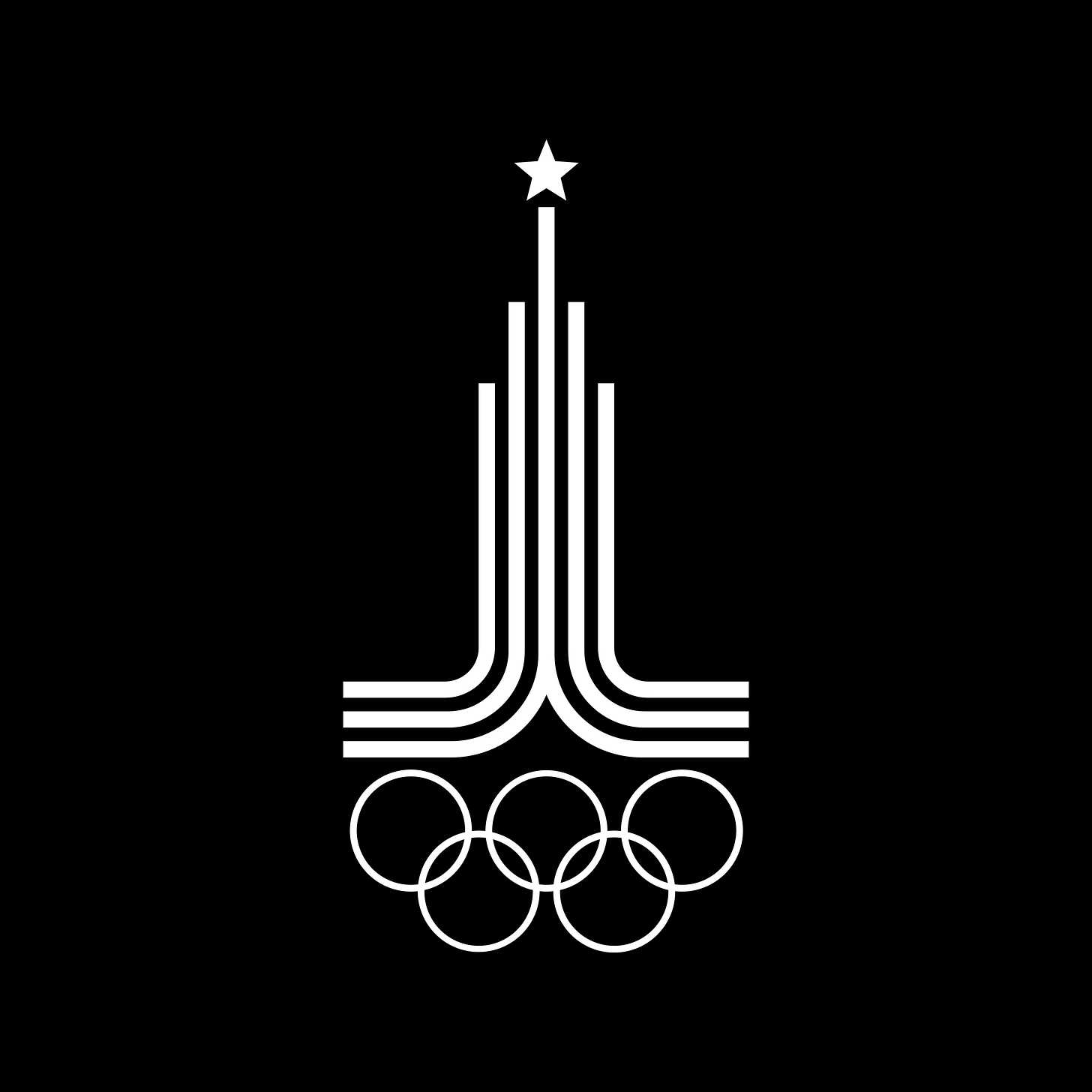 Vladimir Arsentiev's 1976 logo for the Moscow Summer Olympic Games