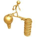 Golden Key Bridge Between An Idea And Dollar Coins