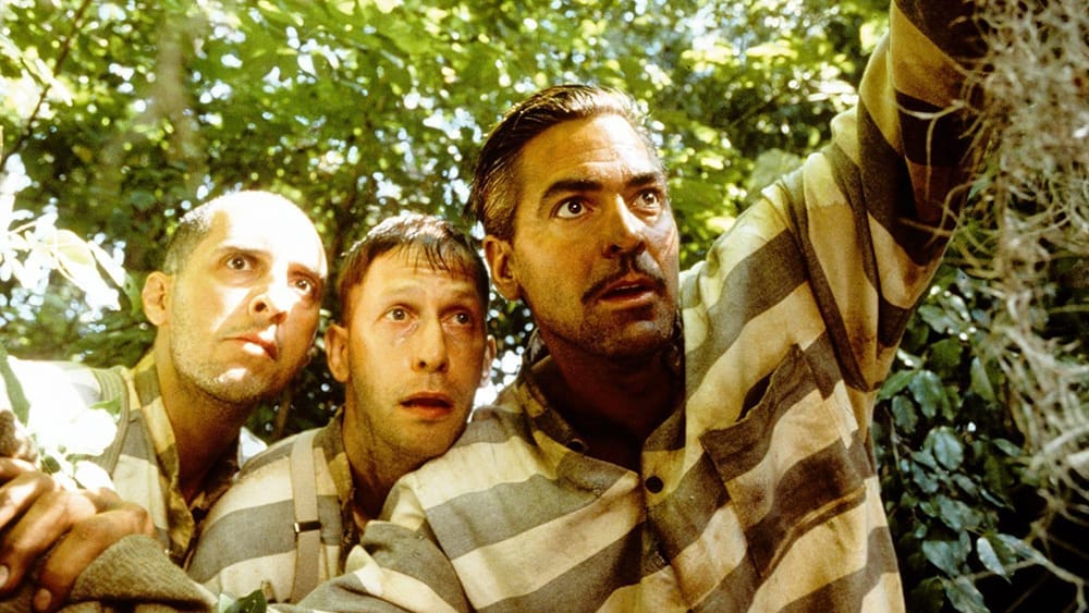 John Turturro, Tim Blake Nelson, and George Clooney star in O Brother, Where Art Thou?