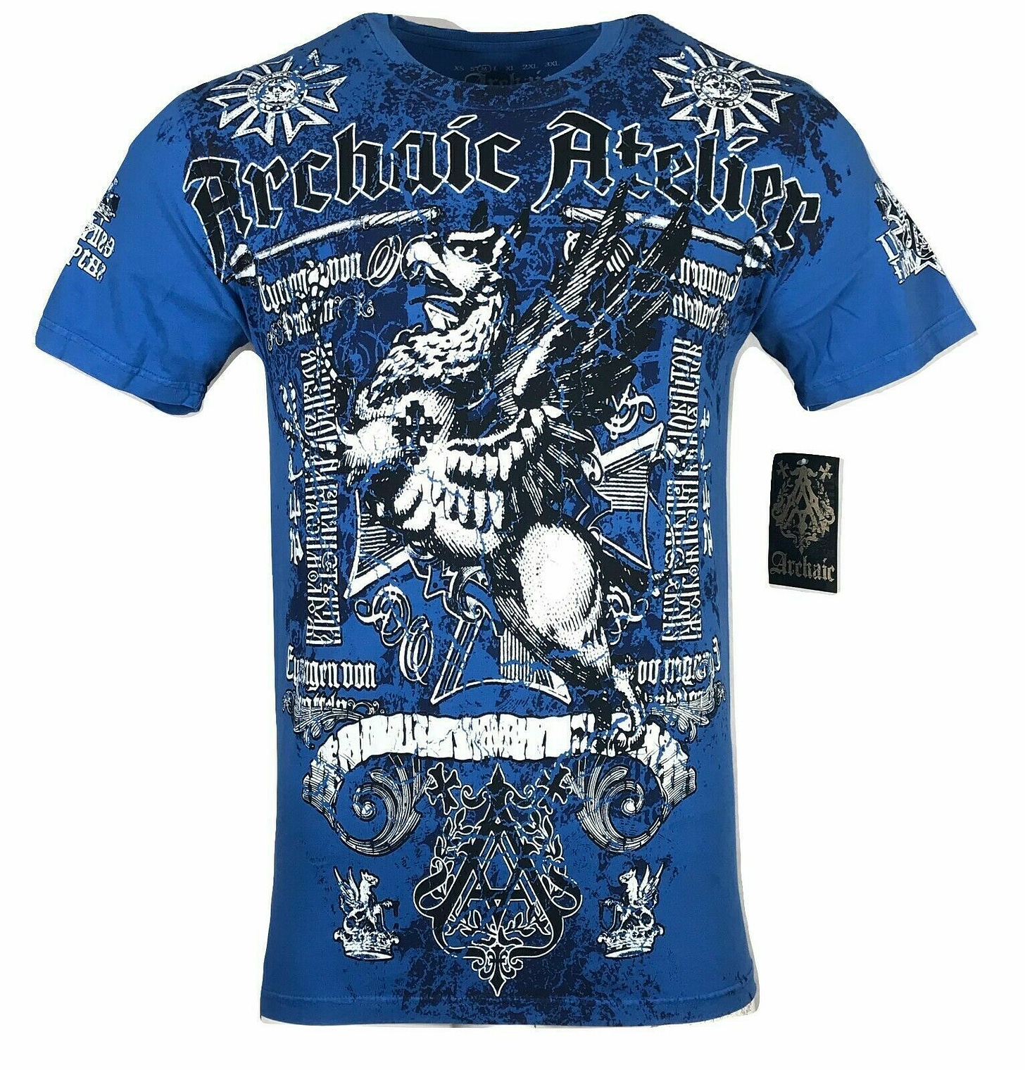 ARCHAIC by AFFLICTION Men's T-Shirt BASE Eagle Blue Biker S-4XL $40 NWT |  eBay