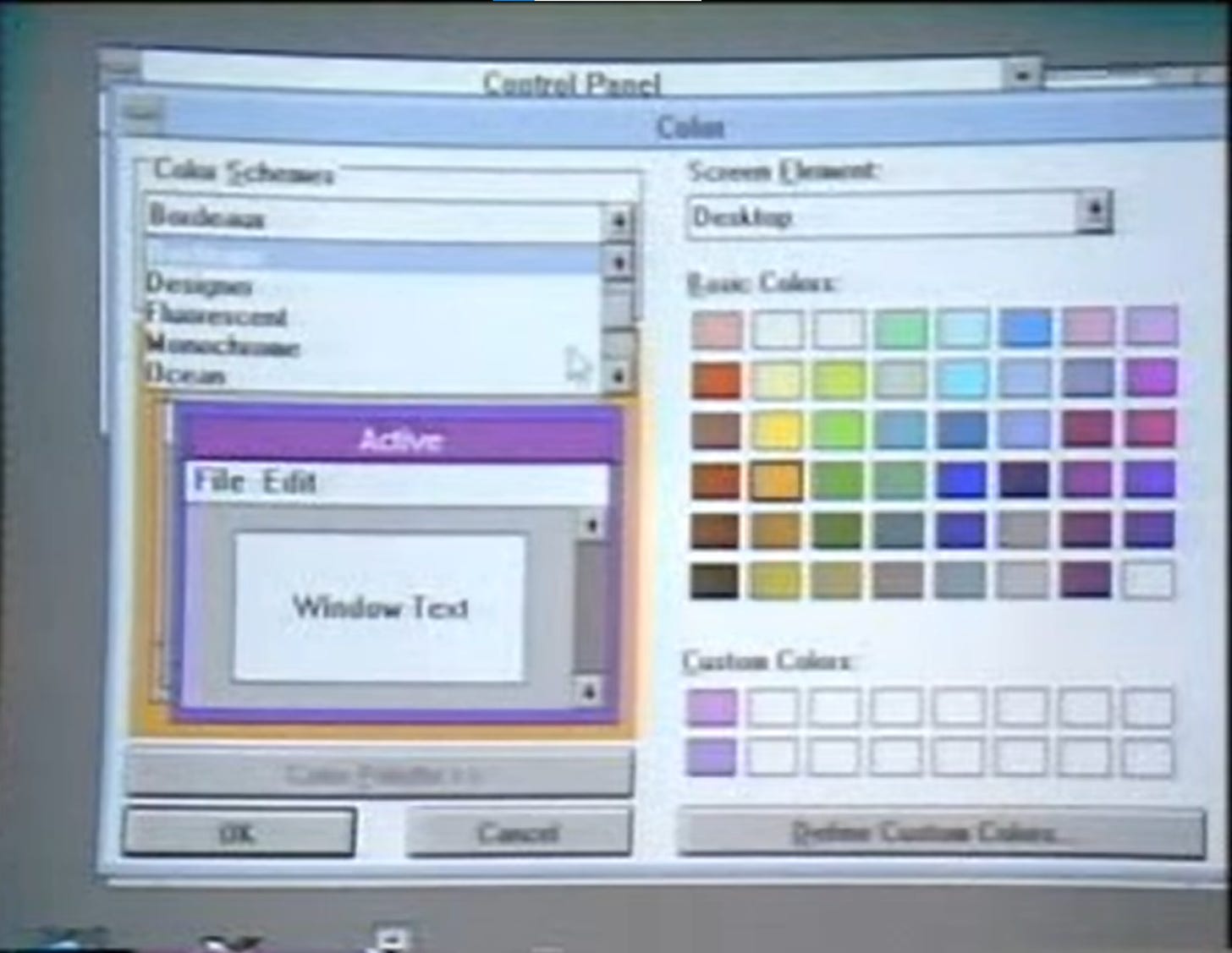 The Windows 3.0 control panel.