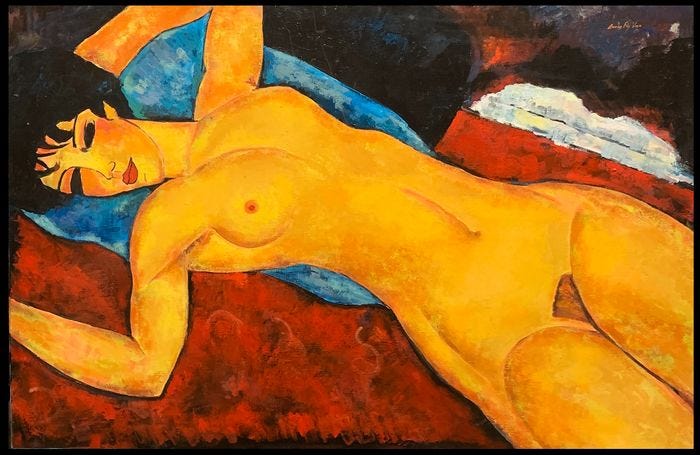 Êcole Espagnole Moderne - Nu Couché (D'après Modigliani) - Catawiki