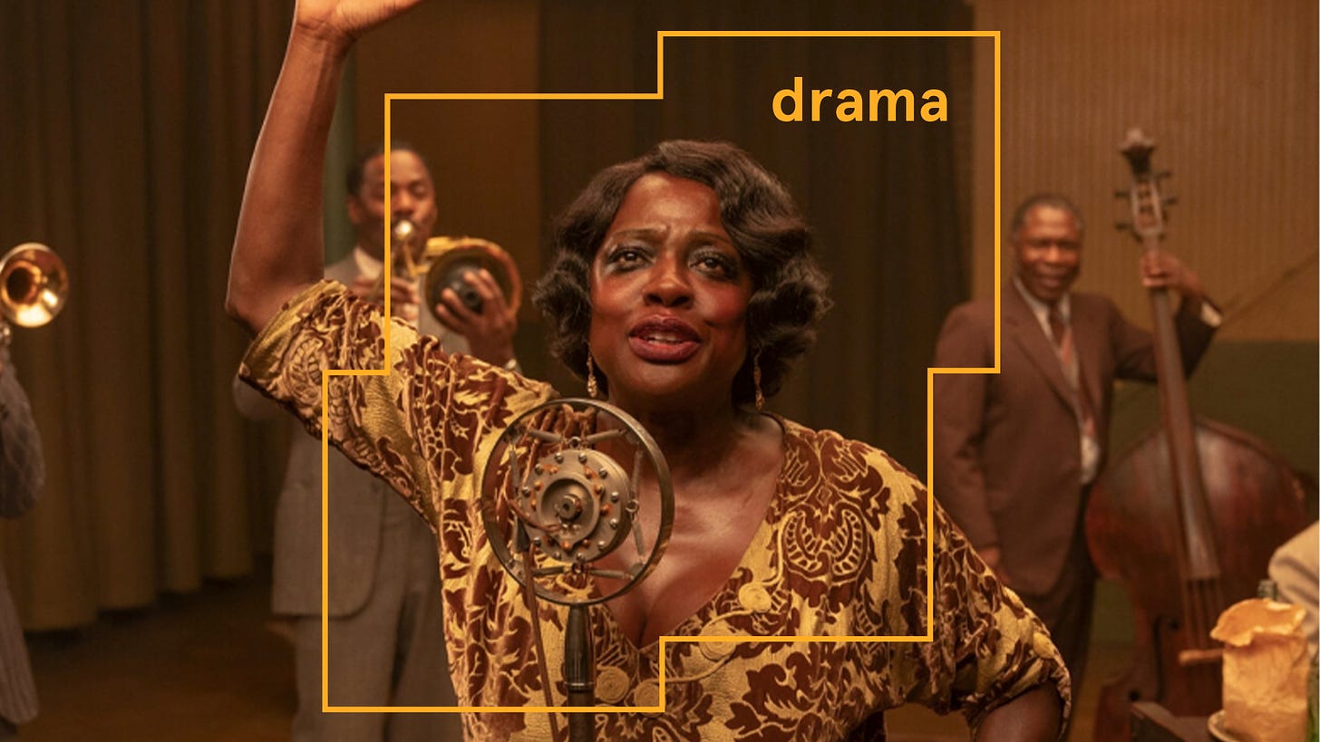 Viola Davis, Colman Domingo, Michael Potts in Ma Rainey’s Black Bottom. Courtesy of Netflix.