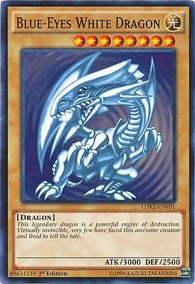 Amazon.com: YU-GI-OH! Yugioh 1st Ed Blue-Eyes White Dragon SDK Art  LDK2-ENK01 Common 1st Edition Legendary Decks II Cards: Toys & Games