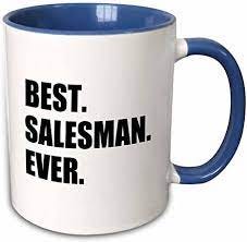 Amazon.com: 3dRose Best Salesman Ever Fun Gift for Salesmen Job  Appreciation Two Tone Mug, 11oz, Blue : Home & Kitchen