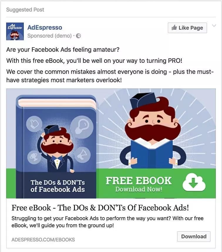 Facebook Lead Ads Example