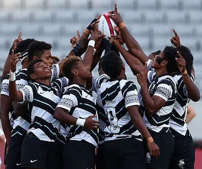 Fijiana after winning Olympics bronze for Women's Rugby 7s