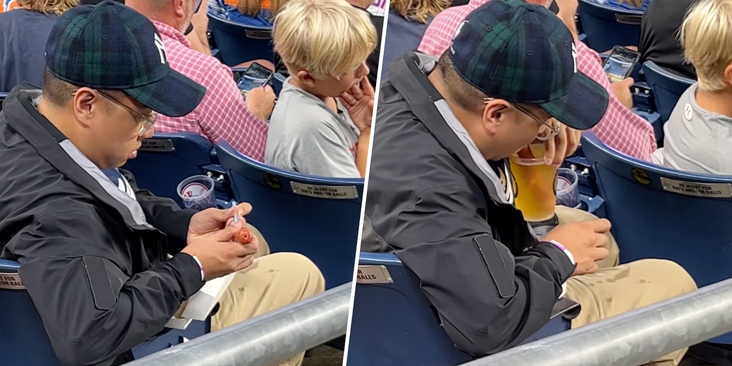 Man Uses Hot Dog as Beer Straw in Viral Video
