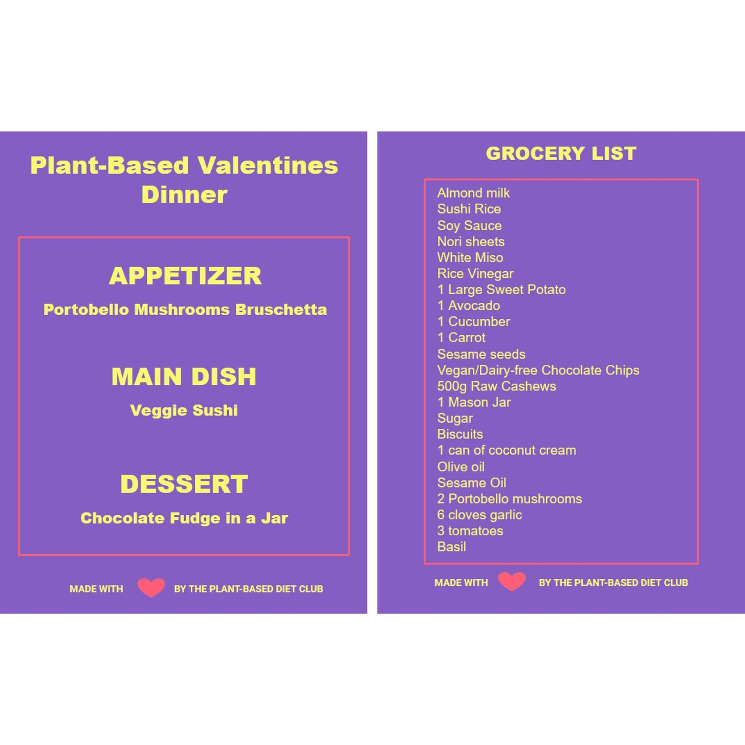 Plant-Based Valentines Dinner