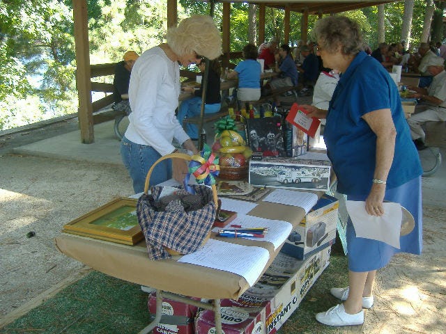 This was one of the two silent auction tables. We had about 30 items donated from supporters, including myself.