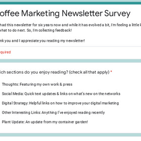 Coffee Marketing Newsletter Survey
