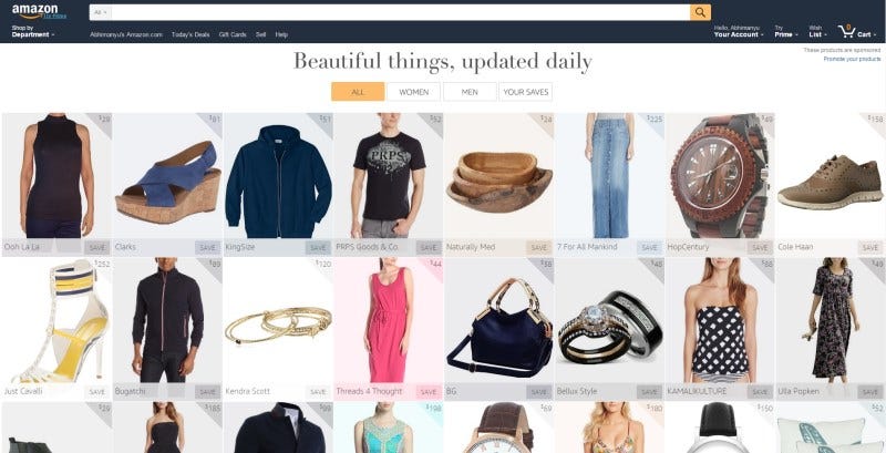 screenshot from Amazon: An e-commerce platform