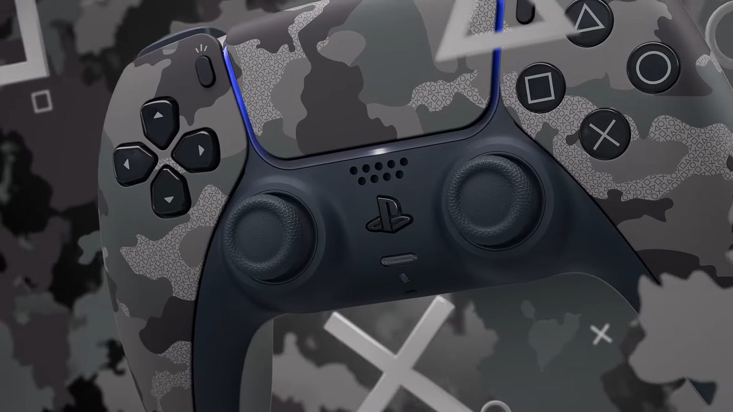 PS5 DualSense controller in Gray Camouflage