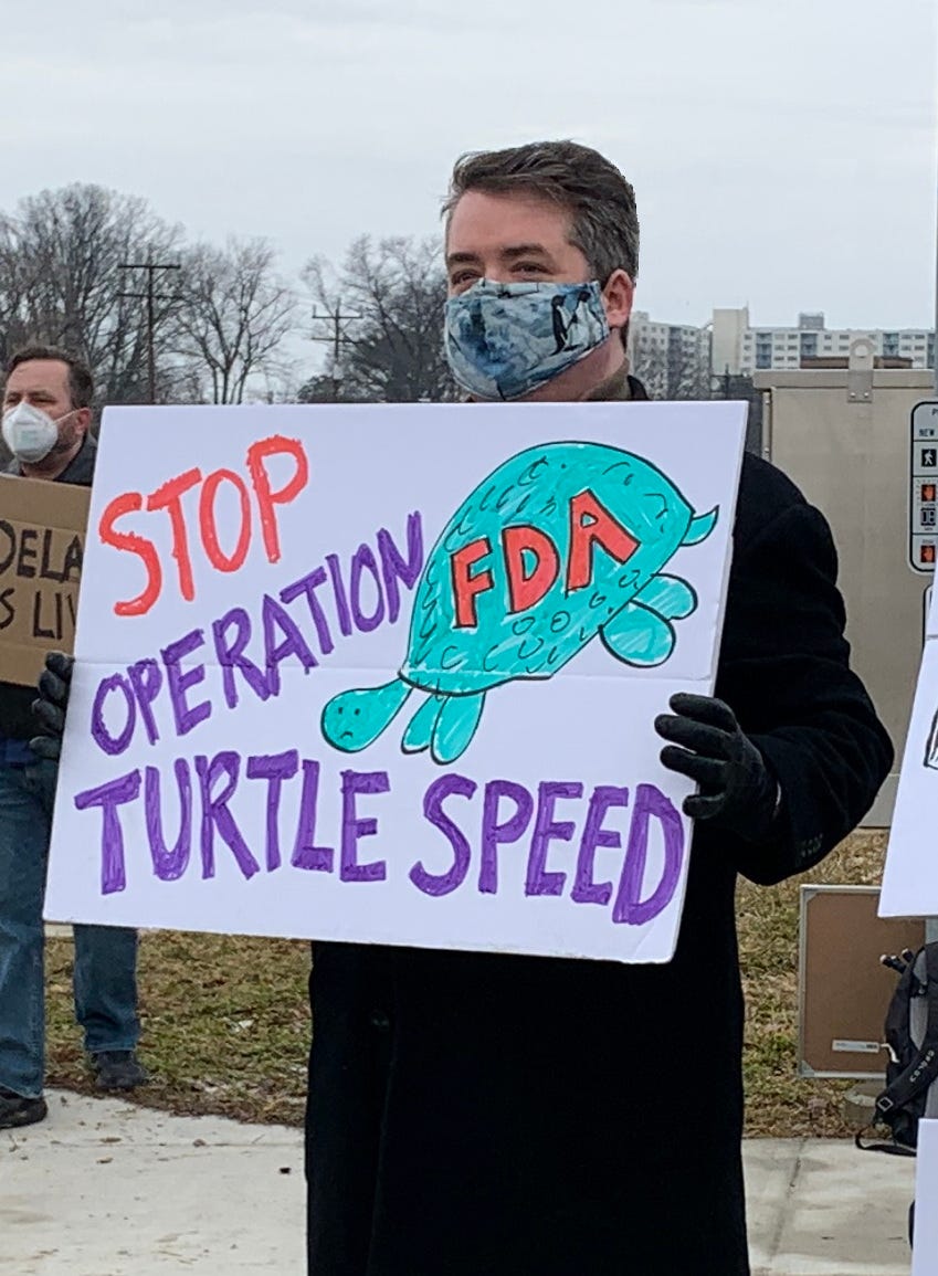 John protesting outside the FDA