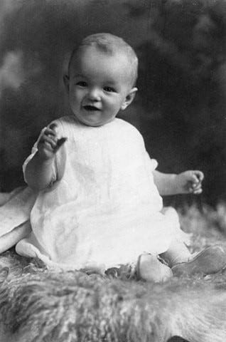 A young Marilyn Monroe as a toddler