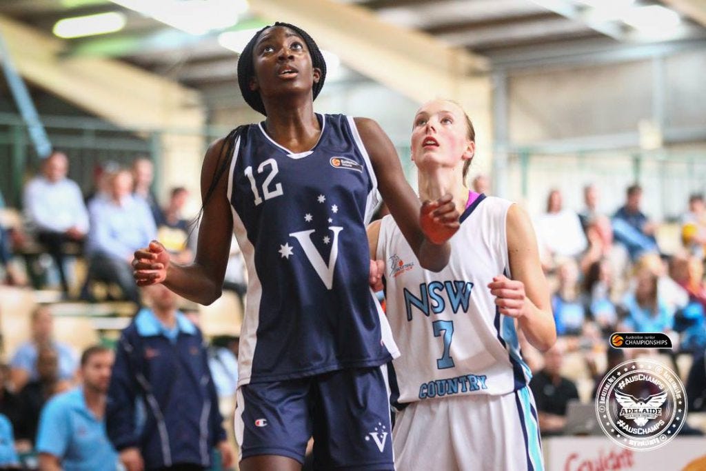 Ezi Magbegor and Jasmine Simmons | Credit: Basketball Australa