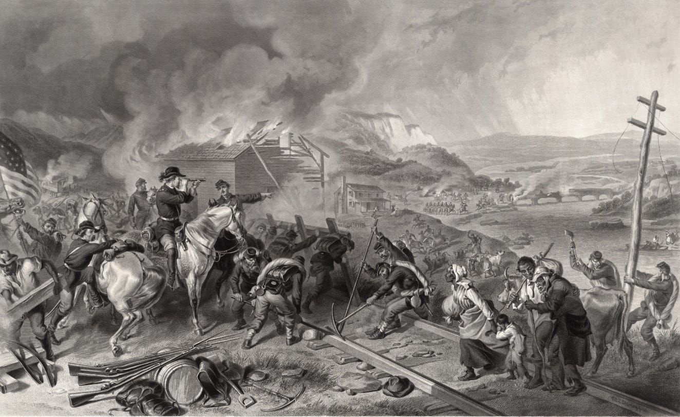 Engraving depicting Sherman's March to the Sea, by Alexander Hay Ritchie (1868)