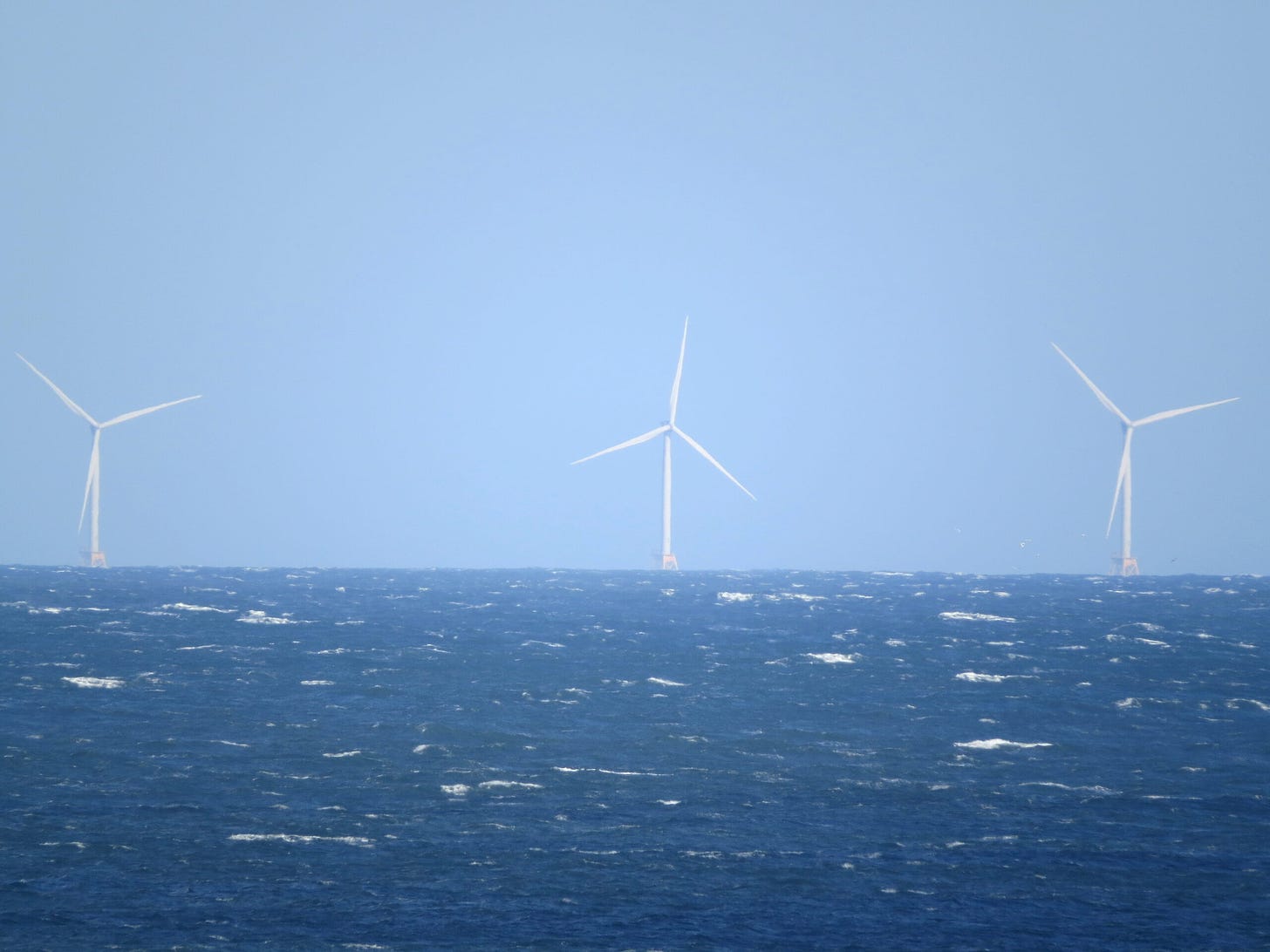The Block Island wind farm, from Montauk Point, on Long Island, New York on April 16, 2021. Credit: Mark Harrington/Newsday RM via Getty Images