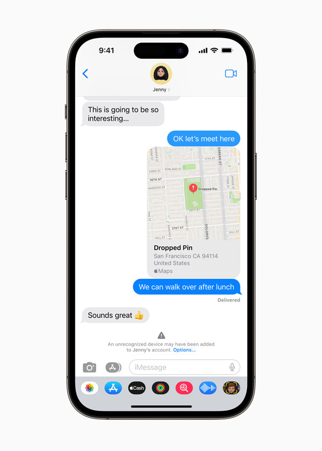 iMessage Contact Key Verification on iPhone 14 Pro.