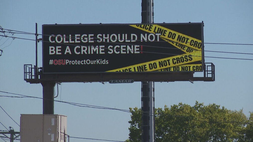 College parents say college should not be a crime scene.