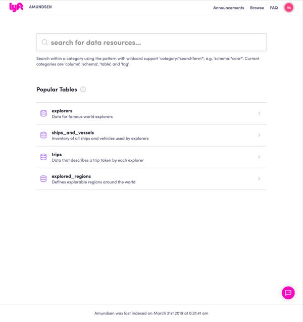 Amundsen — Lyft’s Data Discovery & Metadata Engine