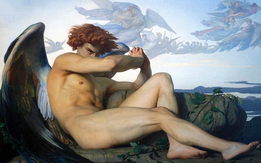 Fallen Angel" by Alexandre Cabanel - The Famous Painting of Lucifer